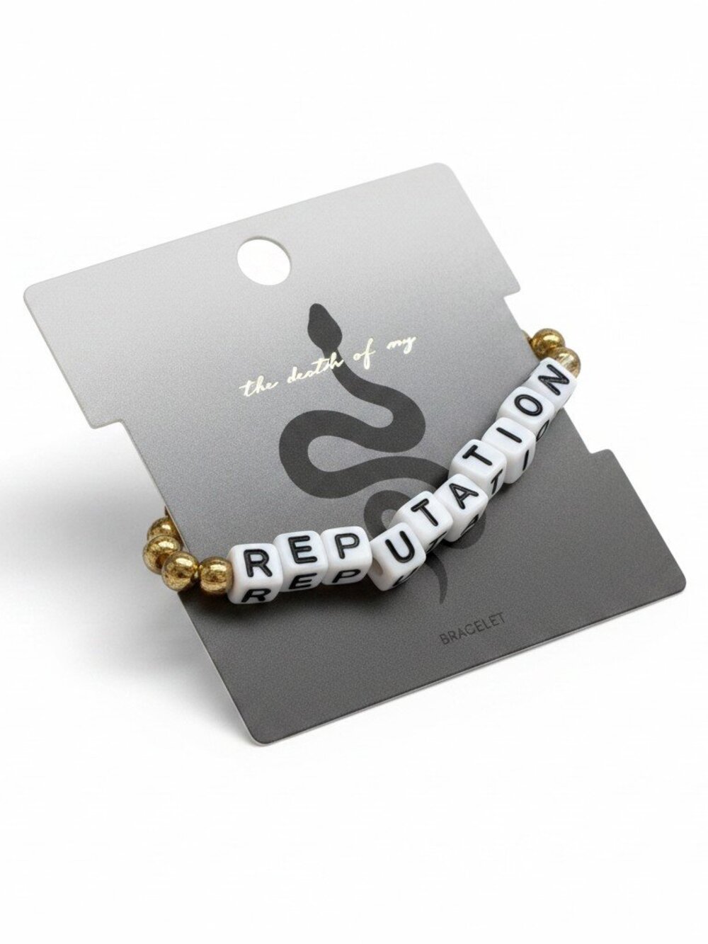 Reputation Era Beaded Friendship Bracelet‎ Gold Tone Snake Theme Eras Tour NWT